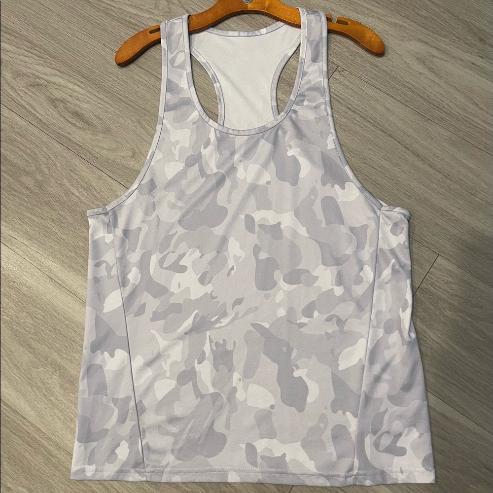 White and grey camo. Worn once.